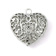 Alloy Pendants, Lead Free and Cadmium Free, Heart, Antique Silver, 35mm long, 34.5mm wide, 11mm thick, hole: 3.5mm(EA11859Y)