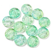 370Pcs Two Tone Transparent Acrylic Beads, Flat Round, Spring Green, 18x5mm, Hole: 1.8mm, about 370pcs/500g(MACR-K359-27A)