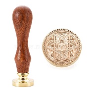 Brass Wax Sealing Stamp, with Rosewood Handle for Post Decoration DIY Card Making, Twelve Constellations, Aries, 89.5x25.5mm(AJEW-F047-D12)