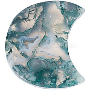 Natural Moss Agate Home Display Decorations, Moon, 50~60x40~50x10~20mm(DIY-WH0410-63B)