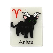 Acrylic Pendants,
Constellation Cat, Aries, 34x27x2.5mm, Hole: 2mm(MACR-U005-09D)