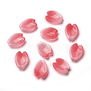 Transparent Glass Pendants,  Sakura Petaline, Light Coral, 16x12x3.5mm, Hole: 0.9mm(X-GLAA-B003-03K)