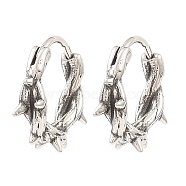 Skull Theme 316 Surgical Stainless Steel Hoop Earrings for Women Men, Antique Silver, 15x17x5mm(EJEW-D096-04E-AS)