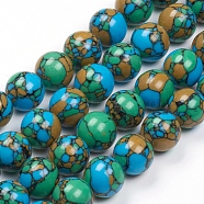 Synthetic Turquoise Beads Strands, Dyed, Round, Colorful, 8mm, Hole: 0.8mm, about 50pcs/strand, 15.7 inch(40cm)(TURQ-G832-04-8mm)