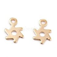 201 Stainless Steel Charms, Laser Cut, Pinwheel, Real 18k Gold Plated, 10x7x0.6mm, Hole: 1.5mm(STAS-C017-18G)