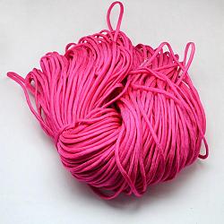 7 Inner Cores Polyester & Spandex Cord Ropes, Solid Color, for Rope Bracelets Making, Deep Pink, 4~5mm, about 109.36 yards(100m)/bundle, 420~500g/bundle(RCP-R006-179)