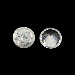 Diamond Shaped Cubic Zirconia Pointed Back Cabochons, Faceted, Clear, 6mm(X-ZIRC-R004-6mm-01)