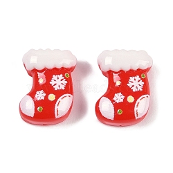 Christmas Theme Opque Resin Decoden Cabochons, Christmas Socking, 13x10x5.5mm(CRES-M036-03C)