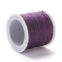 Braided Nylon Thread, DIY Material for Jewelry Making, Purple, 0.8mm, 100yards/roll(NWIR-K013-A27)