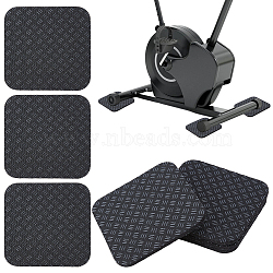 4Pcs Polyurethane & Silicone Anti-slip Treadmill Mat, Black, Square, 100x100x5.5mm(AJEW-GF0014-30)