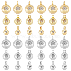 SUPERFINDINGS 36Pcs 6 Style Brass Tube Bails, Loop Bails, Bail Beads, with CCB Plastic Inside, Long-Lasting Plated, Round, Platinum & Golden, 5~7x3~5x2.2~3.8mm, hole: 1~1.2mm, 6pcs/style(KK-FH0006-32)