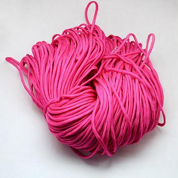 7 Inner Cores Polyester & Spandex Cord Ropes, Solid Color, for Rope Bracelets Making, Deep Pink, 4~5mm, about 109.36 yards(100m)/bundle, 420~500g/bundle