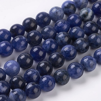 Natural Sodalite Beads Strands, Grand A, Round, 8mm, Hole: 1mm