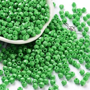 Baking Paint Glass Seed Beads, Bicone, Medium Sea Green, 4.5x3.5mm, Hole: 1.4mm, about 5625pcs/pound