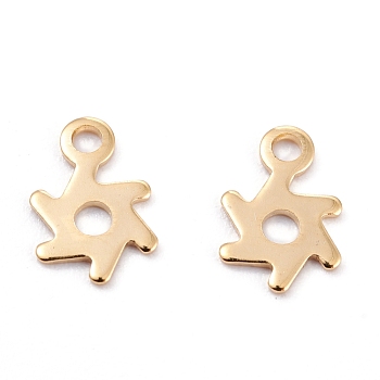 201 Stainless Steel Charms, Laser Cut, Pinwheel, Real 18k Gold Plated, 10x7x0.6mm, Hole: 1.5mm