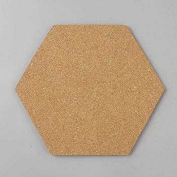 Self-adhesive Cork Coasters, Hexagon, Camel, 175x200x6mm