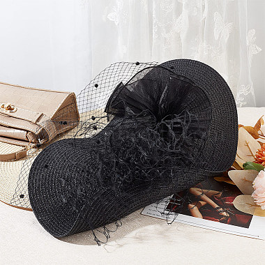 2Pcs 2 Colors Polyester Imitation Straw Oval Hat Base for Millinery(AJEW-FG0002-83)-5
