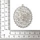 Тибетский стиль старинное серебро литые сеттинги кабошон плоский овал подвесные(X-TIBEP-M022-40AS)-3