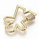 Brass Micro Pave Clear Cubic Zirconia Screw Carabiner Lock Charms(ZIRC-S066-001)-3