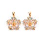 Real 18K Gold Plated Clear Brass+Cubic Zirconia Peg Bails(KK-S356-591-NF)