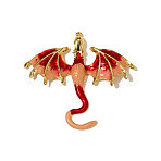 304 Stainless Steel Enamel Big Pendants, Dragon Charms, Ion Plating(IP), Mirror Polished Finish, Real 18K Gold Plated, 59x55mm, Hole: 1.20mm(STAS-OY010-56G)