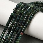 Natural Agate Beads Strands, Faceted, Rondelle, 4~4.5x3mm, Hole: 1mm, about 150pcs/strand, 15.1 inch~15.3 inch(38.5~39cm)(G-K255-26B-01)