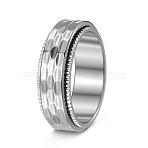 304 Stainless Steel Rotatable Finger Rings, Fidget Spinner Ring for Calming Worry Meditation, Stainless Steel Color, 8mm, US Size 10(19.8mm)(WG64A7A-01)