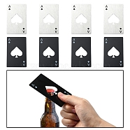 8Pcs 2 Colors 430 Stainless Steel Bottle Openers, Laser Cut, Rectangle with Ace of Spades, Mixed Color, 85.5x54x1mm, 4pcs/color(AJEW-YW0001-18)