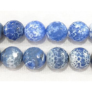 Faceted Natural Agate Beads Strands, Round, Dyed & Heated, 14mm, Hole: 2mm, about 27pcs/strand, 16 inch(X-G-N213A-79A)