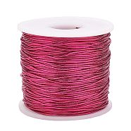 Golden Silk Elastic Thread, with Latex Thread & Plastic Spool, Purple, 1mm, 100m/roll(EW-WH0003-10A-01)
