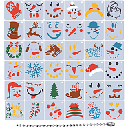 36Pcs 36 Styles Christmas PET Plastic Hollow Out Drawing Painting Stencils Templates, Square, 76x76x0.2mm, Hole: 5mm, 1pc/style(DIY-WH0349-66)