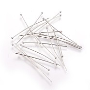 304 Stainless Steel Ball Head Pins, for DIY Beading Charm Making, 40x0.7mm, 21 Gauge, Head: 2mm(X-STAS-R051-40mm)