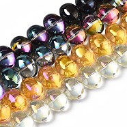 Electroplate Glass Beads Strand, Oval, Mixed Color, 10.5~11.5x14x10mm, Hole: 1mm, about 57~59pcs/strand, 24.41 inch~ 25.20 inch(62~64cm)(EGLA-S188-22)