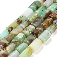 Natural Chrysoprase Beads Strands, with Seed Beads, Faceted Column, 9~11x6~7.5x6~7.5mm, Hole: 1.2mm, about 30pcs/strand, 15.16~15.55 inch(38.5~39.5cm)(G-G068-A34-01)