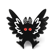 Halloween Bat Enamel Pin, Electrophoresis Black Plated Alloy Animal Badge for Backpack Clothes, Electrophoresis Black, 29x30.5x1.5mm(JEWB-A011-01EB-04)