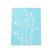 Olycraft 1 Sheet Self-Adhesive Silk Screen Printing Stencil, for Painting on Wood, DIY Decoration T-Shirt Fabric, Flower Pattern, 28x22cm, 1 sheet/set(DIY-OC0008-049)