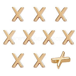 10Pcs Brass Charms, Long-Lasting Plated, Golden, Letter, Letter.X, X: 9x7x3mm, Hole: 1.6mm(KK-SZ0005-35X)