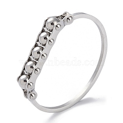 Round Beaded 304 Stainless Steel Bangles, Stainless Steel Color, 0.25cm~1/2 inch(1.3cm), Inner Diameter: 1-3/4x2-1/4 inch(4.4x5.85cm)(BJEW-G700-08P)