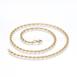 304 Stainless Steel Lumachina Chain Necklaces, Golden, 19.68 inch(50cm), 3.5~4mm(NJEW-P226-08G-01)