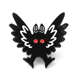 Halloween Bat Enamel Pin, Electrophoresis Black Plated Alloy Animal Badge for Backpack Clothes, Electrophoresis Black, 29x30.5x1.5mm(JEWB-A011-01EB-04)