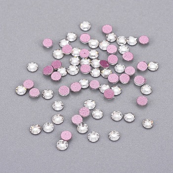 Glass Rhinestone Cabochons, Grade AA, Flat Back & Faceted, Half Round, Crystal, SS6, 1.9~2.0mm, about 1440pcs/bag