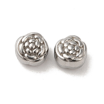 304 Stainless Steel Beads, Flower, Stainless Steel Color, 6x4.5mm, Hole: 1.2mm