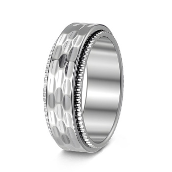 304 Stainless Steel Rotatable Finger Rings, Fidget Spinner Ring for Calming Worry Meditation, Stainless Steel Color, 8mm, US Size 10(19.8mm)