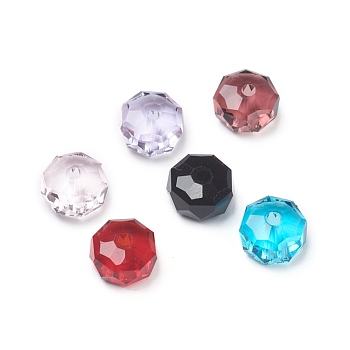 Glass Beads, Faceted, Rondelle, Mixed Color, 8x5mm, Hole: 1.7mm