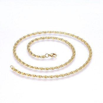 304 Stainless Steel Lumachina Chain Necklaces, Golden, 19.68 inch(50cm), 3.5~4mm