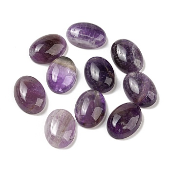 Oval Natural Amethyst Cabochons, Purple, 18x13x6mm