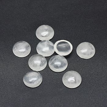 Natural Quartz Crystal Cabochons, Rock Crystal Cabochons, Half Round, 12x4~4.5mm