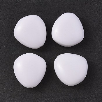 Opaque Acrylic Beads, Triangle, White, 22x20.5x10mm, Hole: 1.8mm, about 55pcs/500g