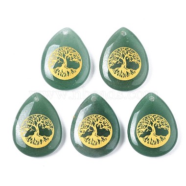 Teardrop Green Aventurine Pendants