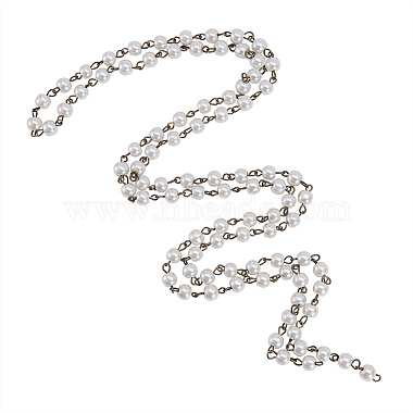 Chaînes en perles de verre rondes manuelles pour fabrication de bracelets et colliers(X-AJEW-JB00035-02)-2